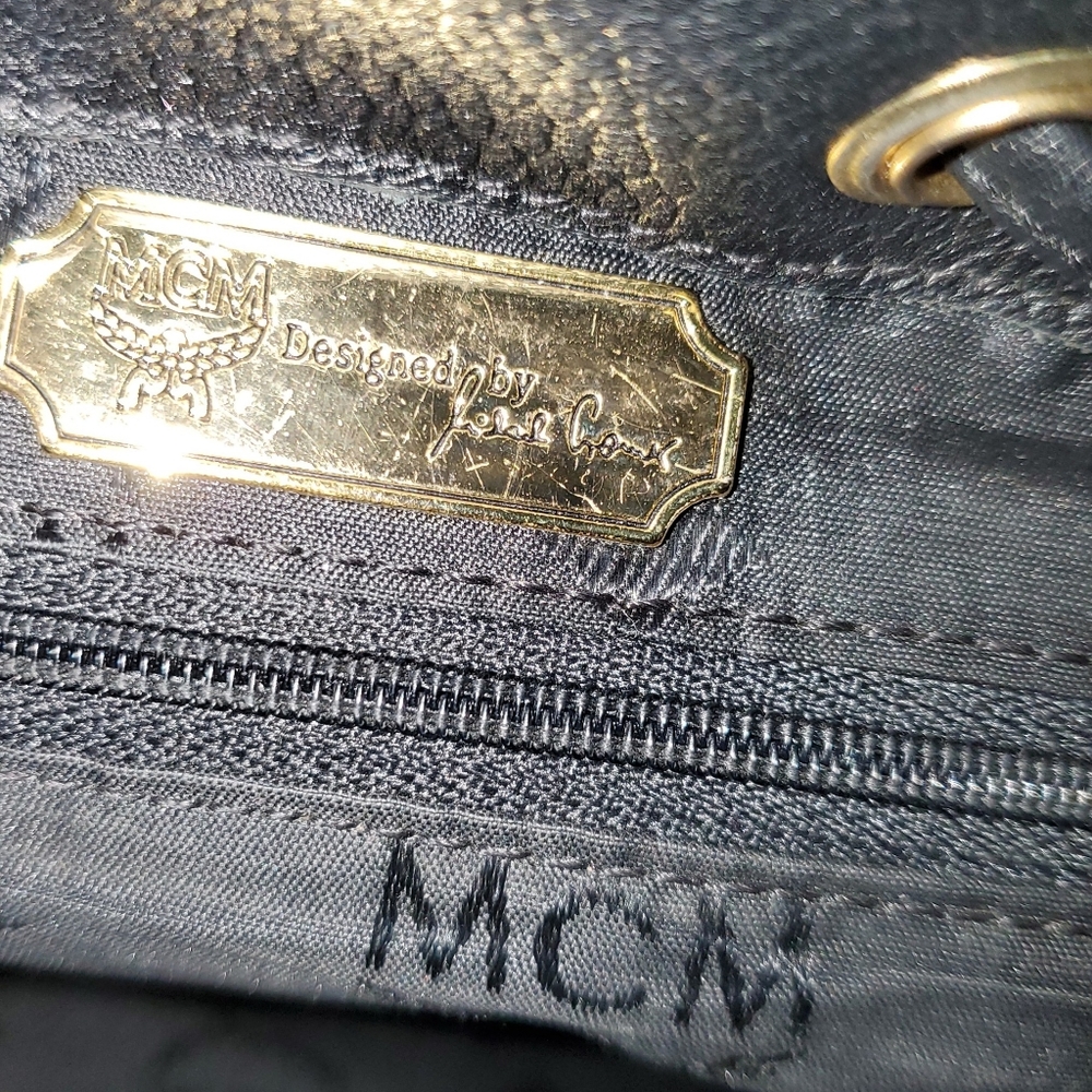 Mcm Leather Drawstring Back Pack Bag - image 3